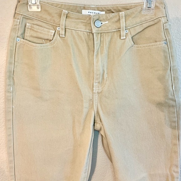PacSun Denim Pants Sz 25 Camel Tan Straight Leg 100% Cotton 5 Pockets Jeans - Picture 3 of 15